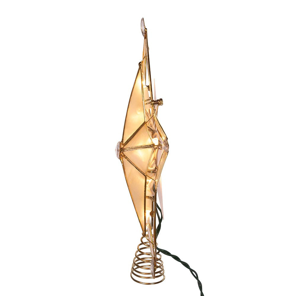 10" UL 10L 5-Point Star With Smoke Capiz Treetop