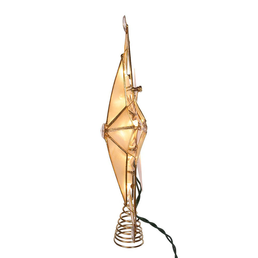 10" UL 10L 5-Point Star With Smoke Capiz Treetop