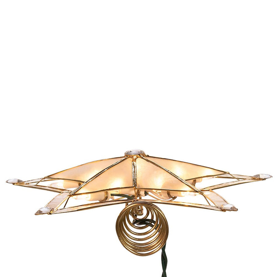 10" UL 10L 5-Point Star With Smoke Capiz Treetop