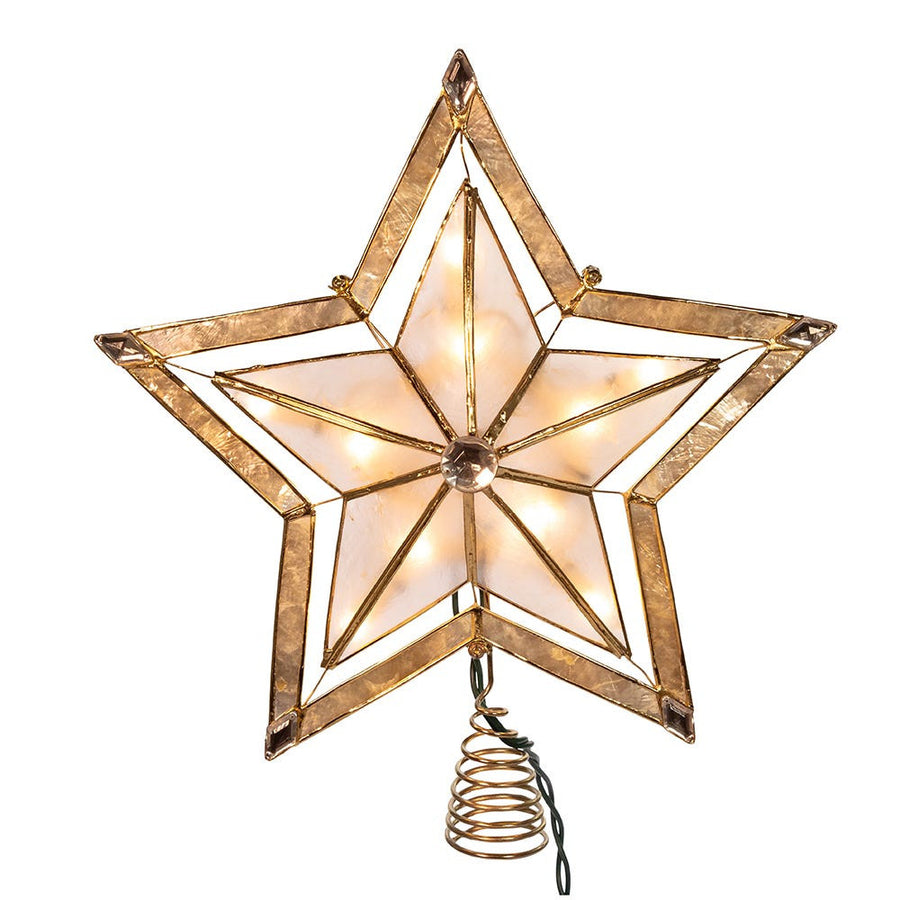 10" UL 10L 5-Point Star With Smoke Capiz Treetop