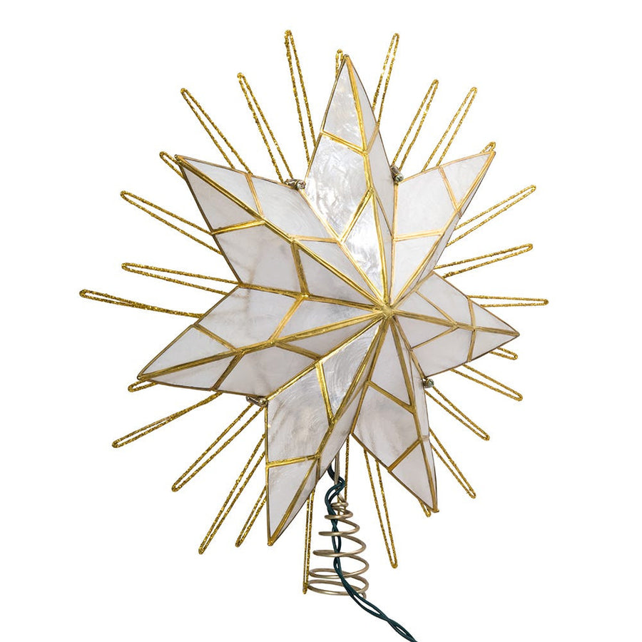 14" UL 10L Capiz Natural Star Treetop