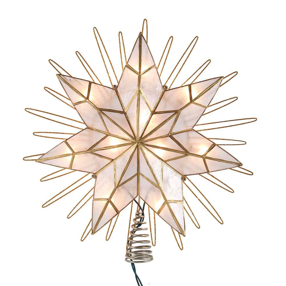 14" UL 10L Capiz Natural Star Treetop