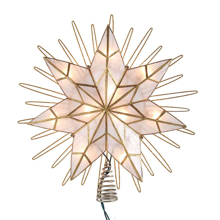 14" UL 10L Capiz Natural Star Treetop