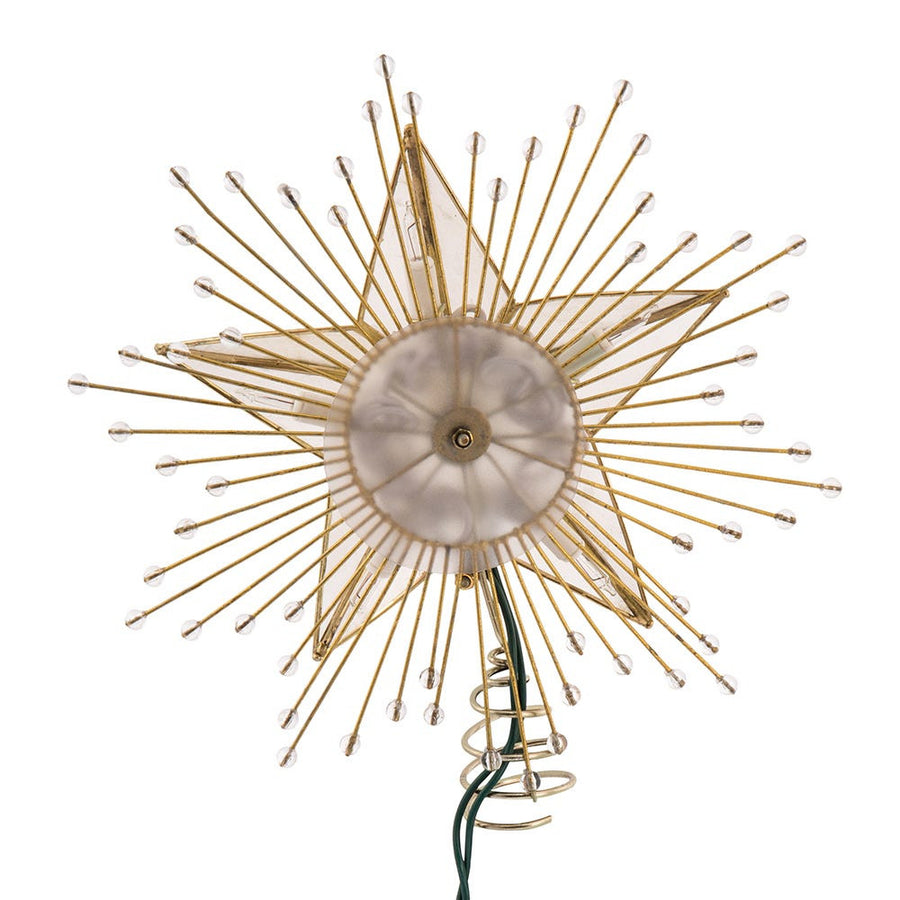 10" UL 10L Capiz Star With Rays and Beads Lighted Treetop