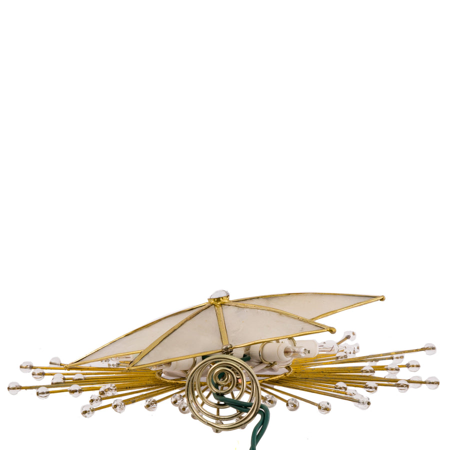 10" UL 10L Capiz Star With Rays and Beads Lighted Treetop