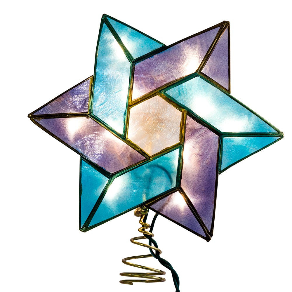 8.5" UL 10L Capiz Star Of David Treetop