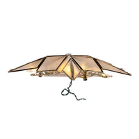 UL 10L LED 6-Point Brass Plated Capiz Star With Scroll Design Treetop