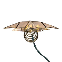 UL 10L LED 6-Point Brass Plated Capiz Star With Scroll Design Treetop