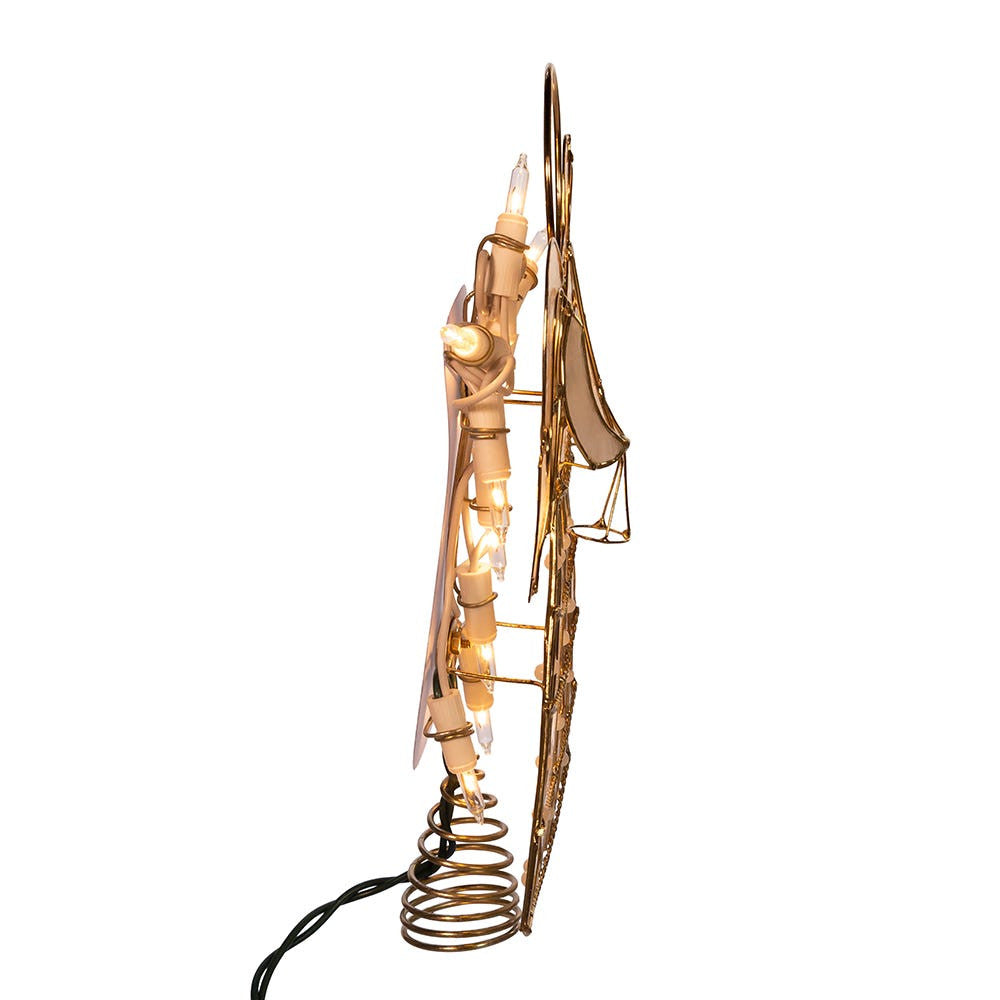 9.75" UL 10L Capiz Angel With Vines and Pearls Treetop