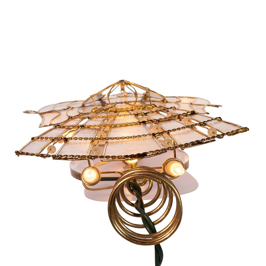 9.75" UL 10L Capiz Angel With Vines and Pearls Treetop