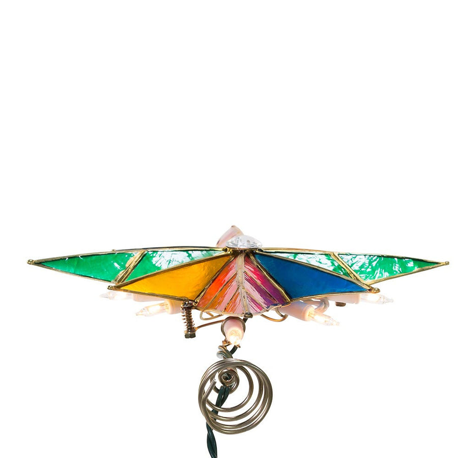 12" UL 10L Capiz Multicolored Bethlehem Star With Gem Center Treetop