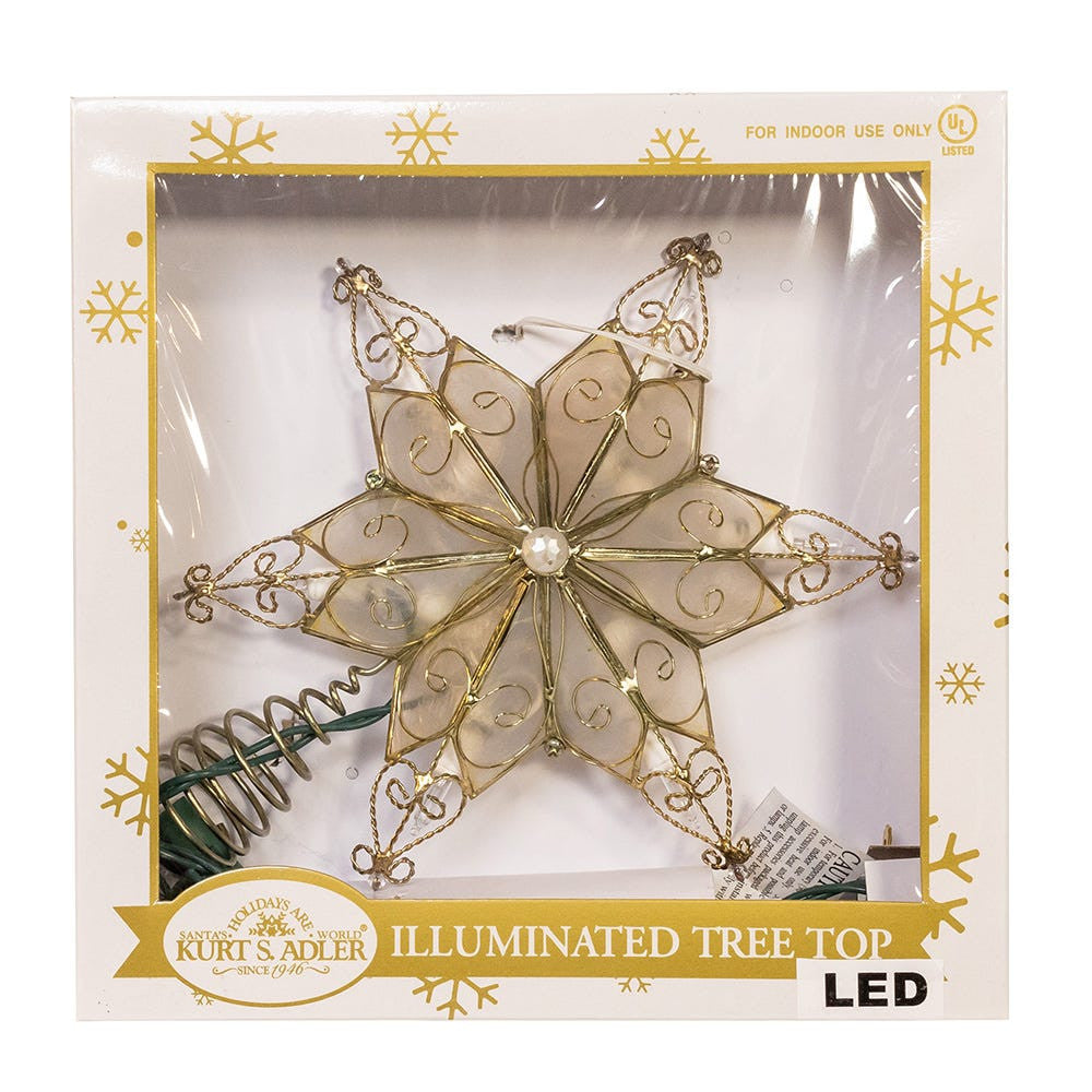 9.6" 10L LED Star With Twisted Scroll Accents Treetop