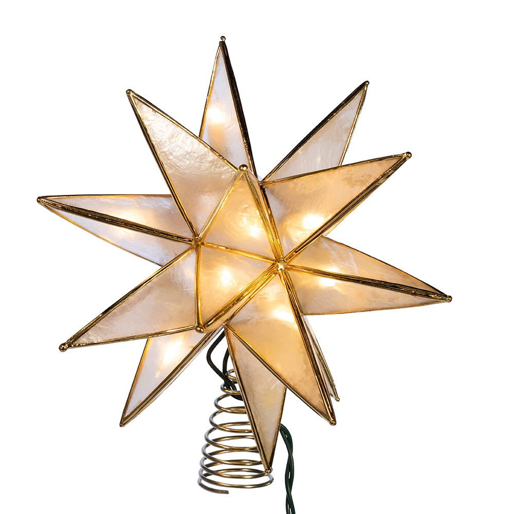 8.25" UL 10L Capiz Gold Star Treetop