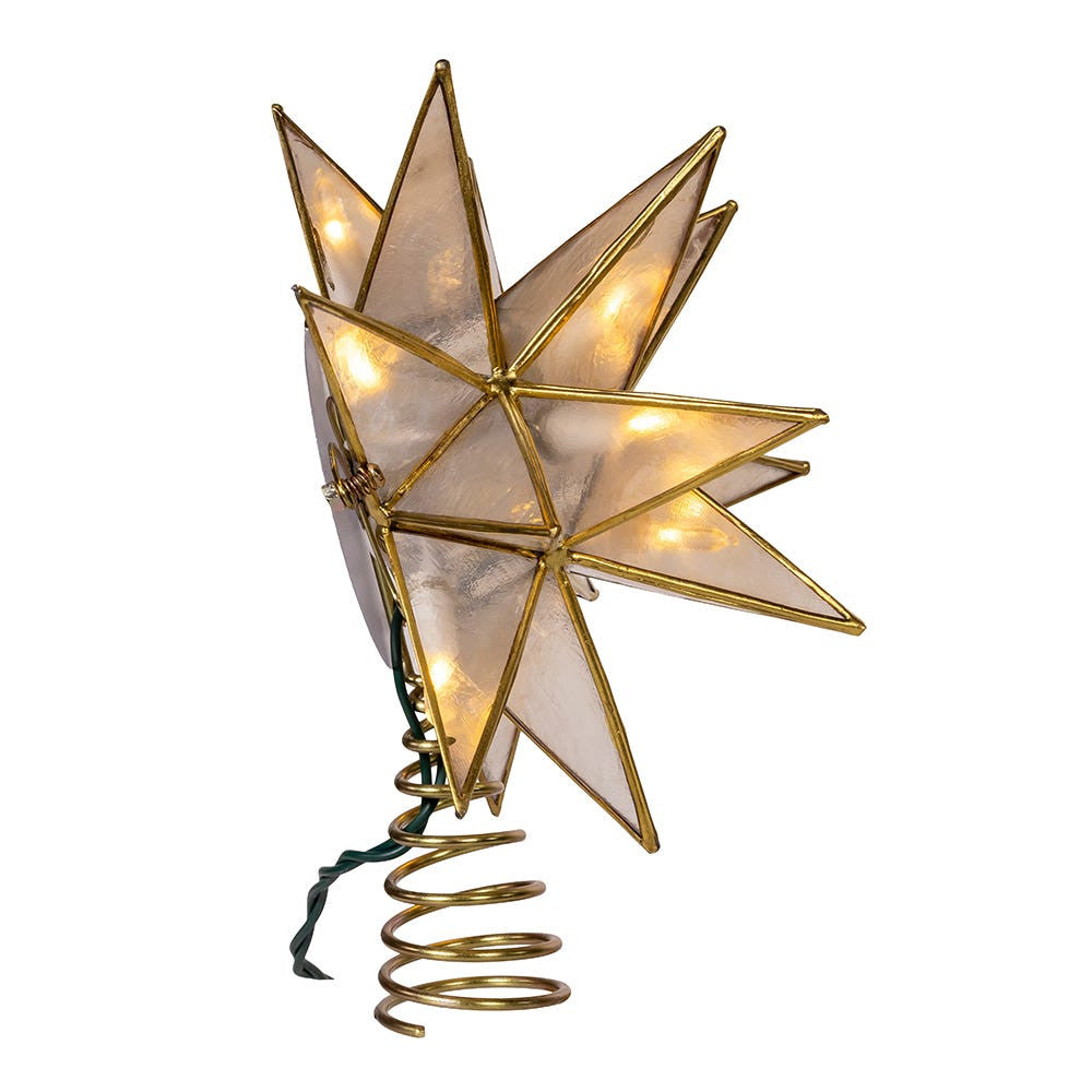 8.25" UL 10L LED 15-Point Gold Sputnik Capiz Treetop