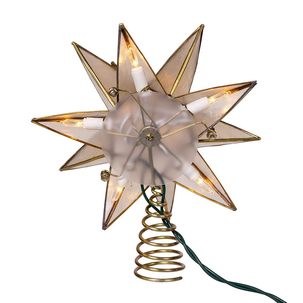 8.25" UL 10L LED 15-Point Gold Sputnik Capiz Treetop