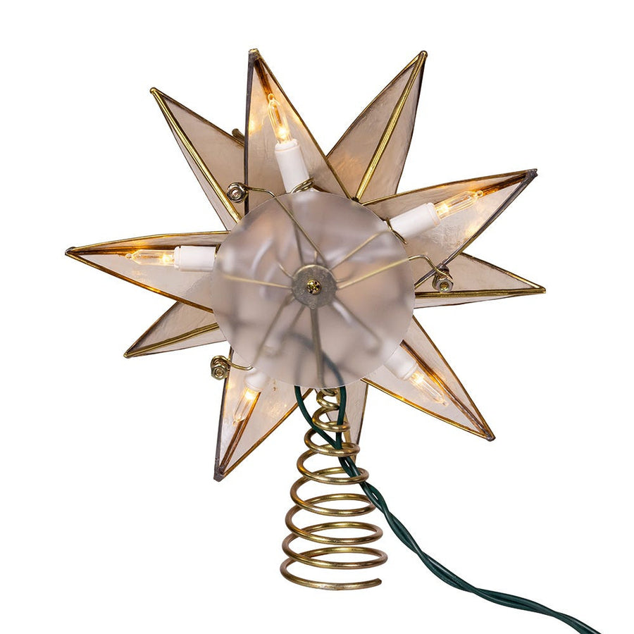 8.25" UL 10L LED 15-Point Gold Sputnik Capiz Treetop