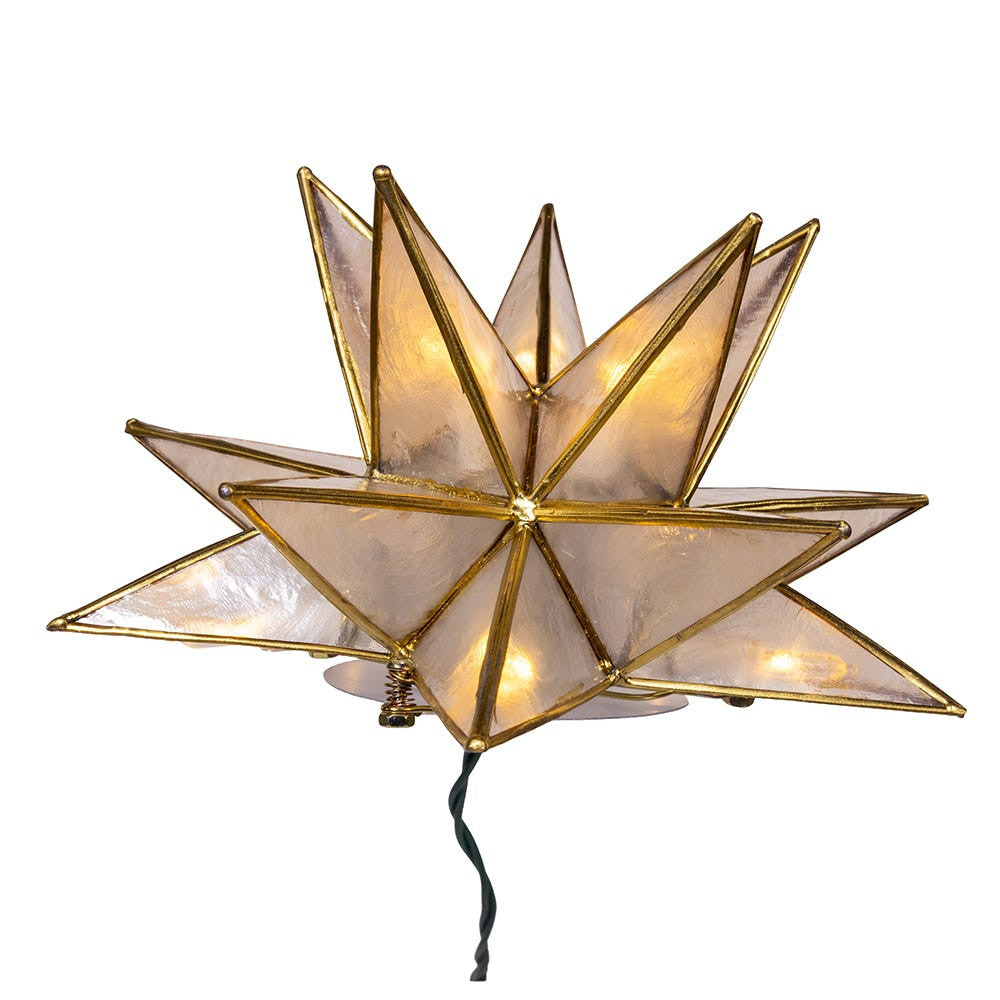 8.25" UL 10L LED 15-Point Gold Sputnik Capiz Treetop