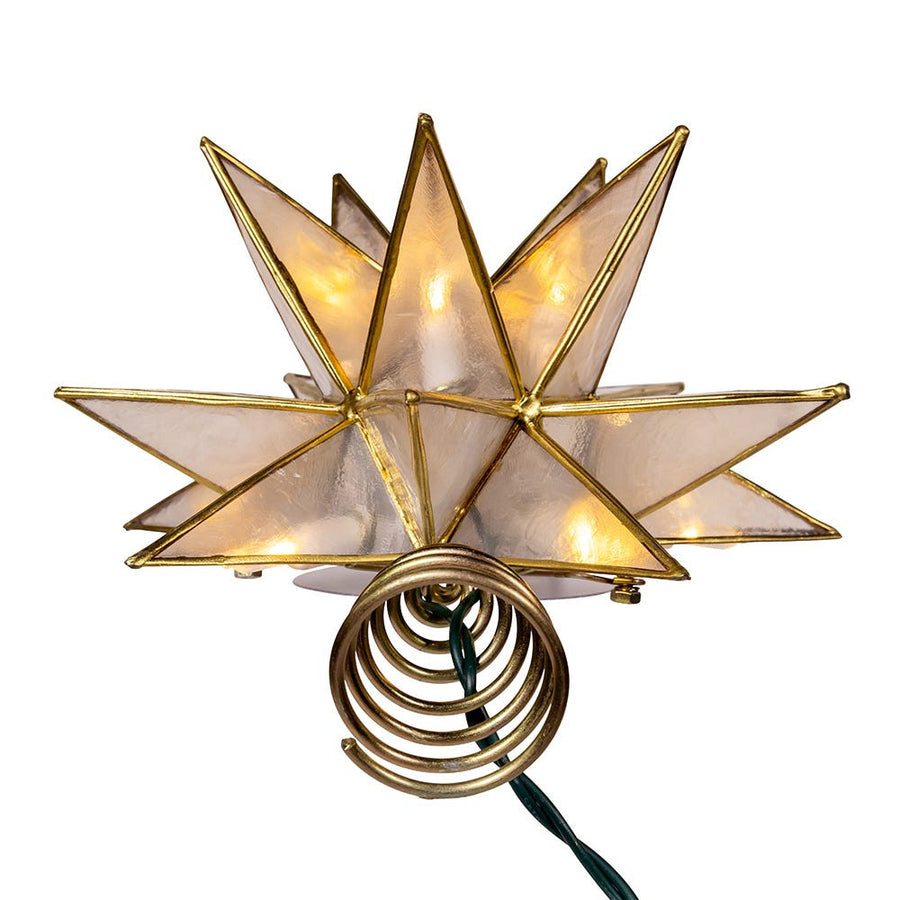 8.25" UL 10L LED 15-Point Gold Sputnik Capiz Treetop