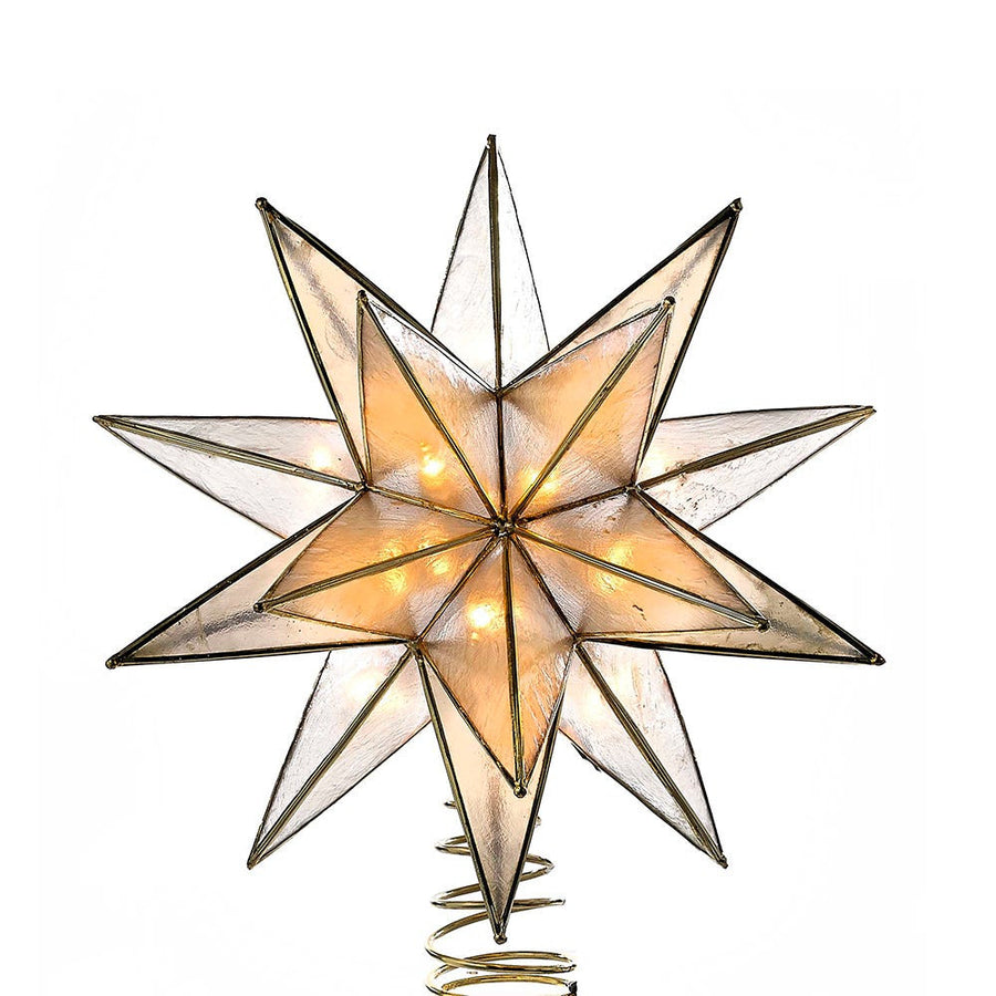 8.25" UL 10L LED 15-Point Gold Sputnik Capiz Treetop