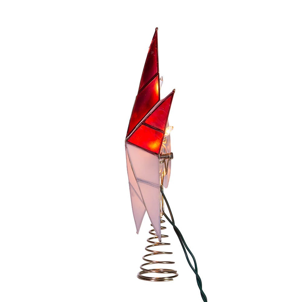 9.84" UL 10L Capiz American Flag Inspired Star Treetop