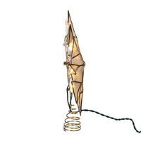 UL 10L LED 12-Point Brass Plated Capiz Star With Gem Center Treetop