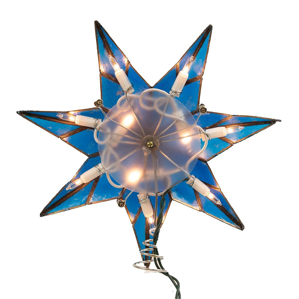 9.45" UL 10L Capiz Blue Star Treetop