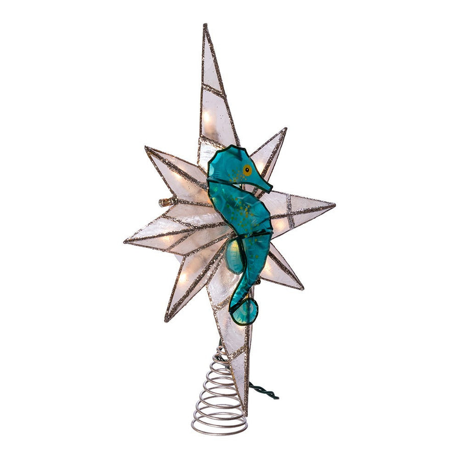 11.4" UL 10L Capiz Bethlehem Star With Seahorse Treetop