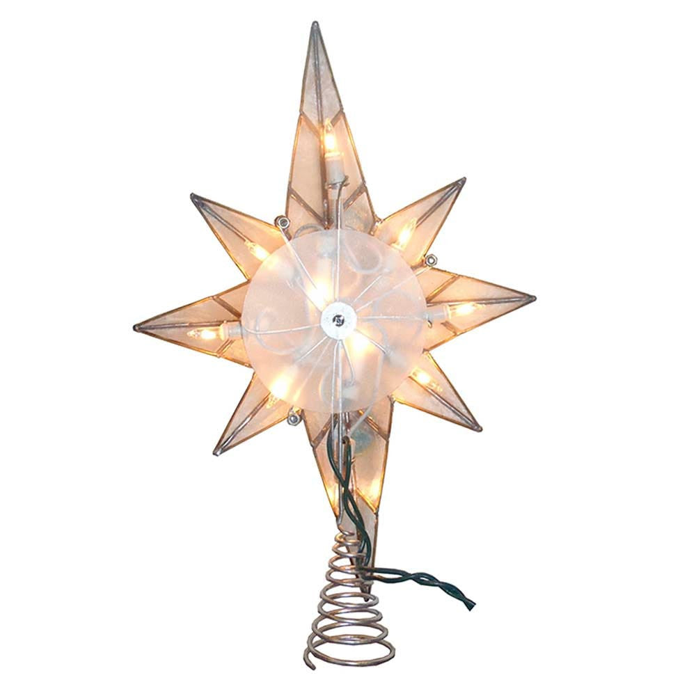 11.4" UL 10L Capiz Bethlehem Star With Seahorse Treetop