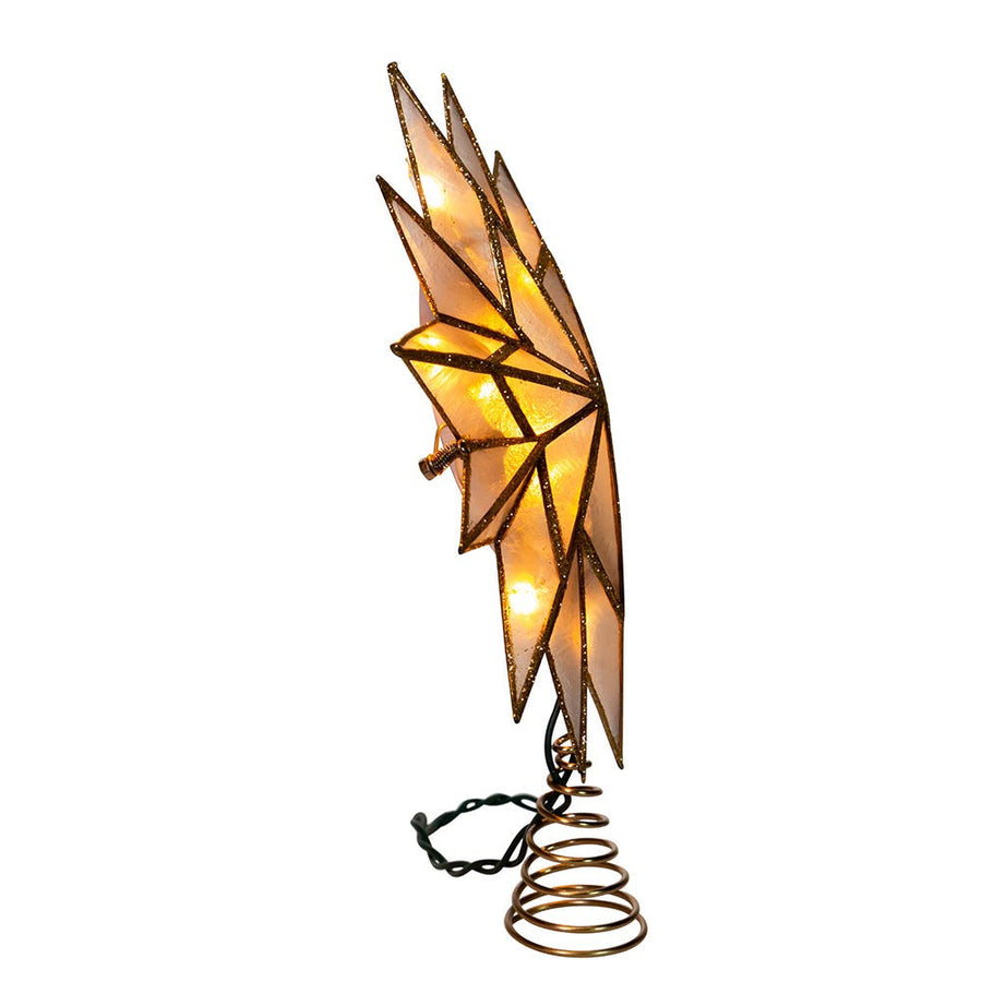 8.75" UL 10L 12-Point Capiz Gold Star Treetop