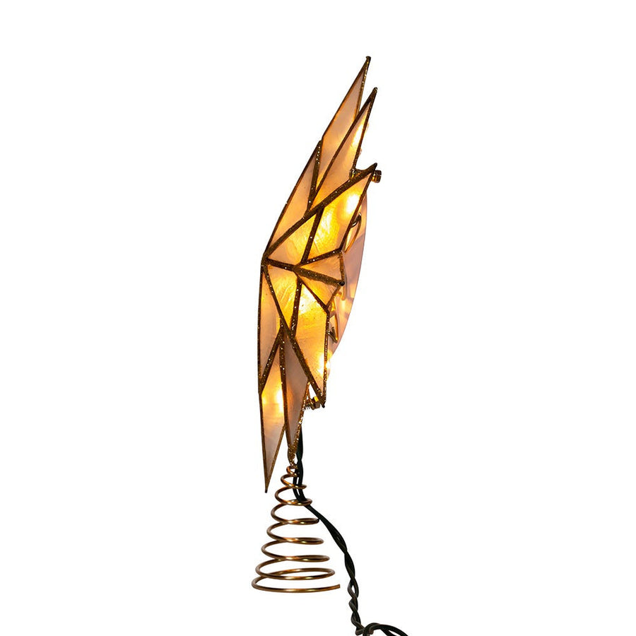 8.75" UL 10L 12-Point Capiz Gold Star Treetop