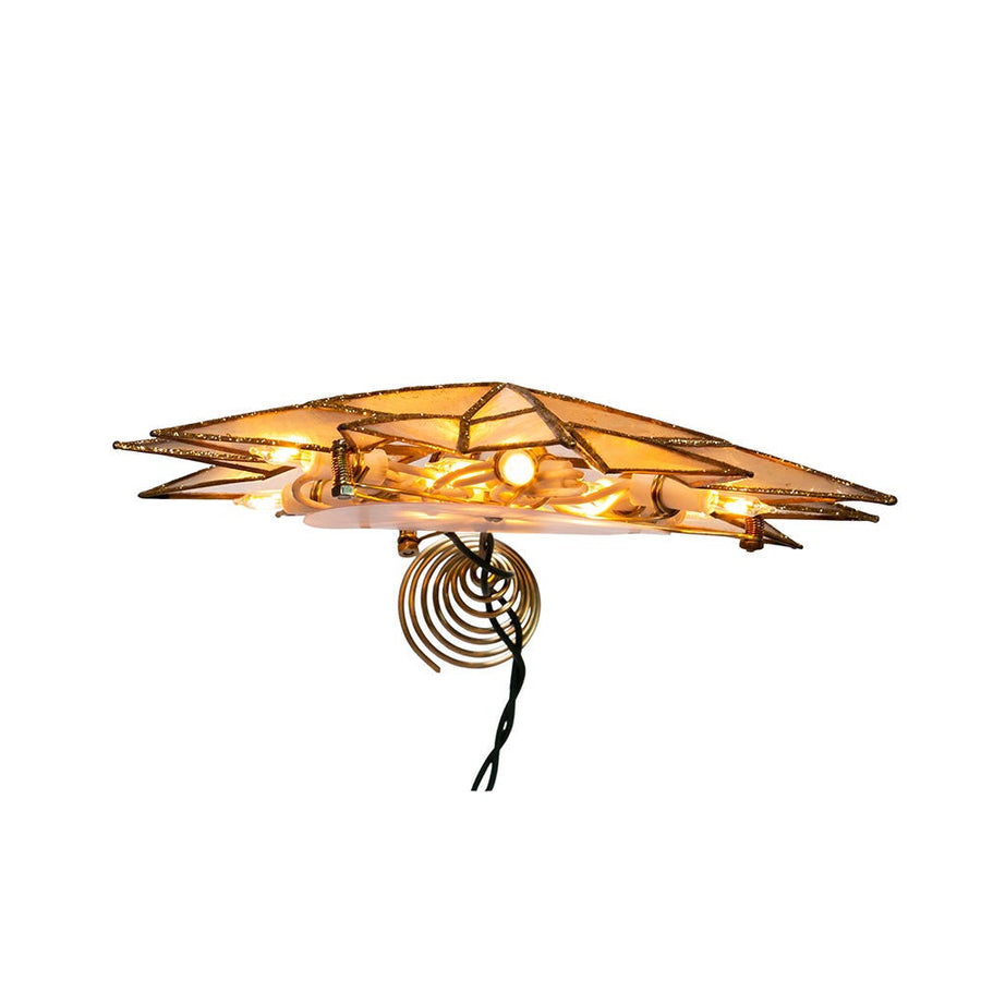 8.75" UL 10L 12-Point Capiz Gold Star Treetop