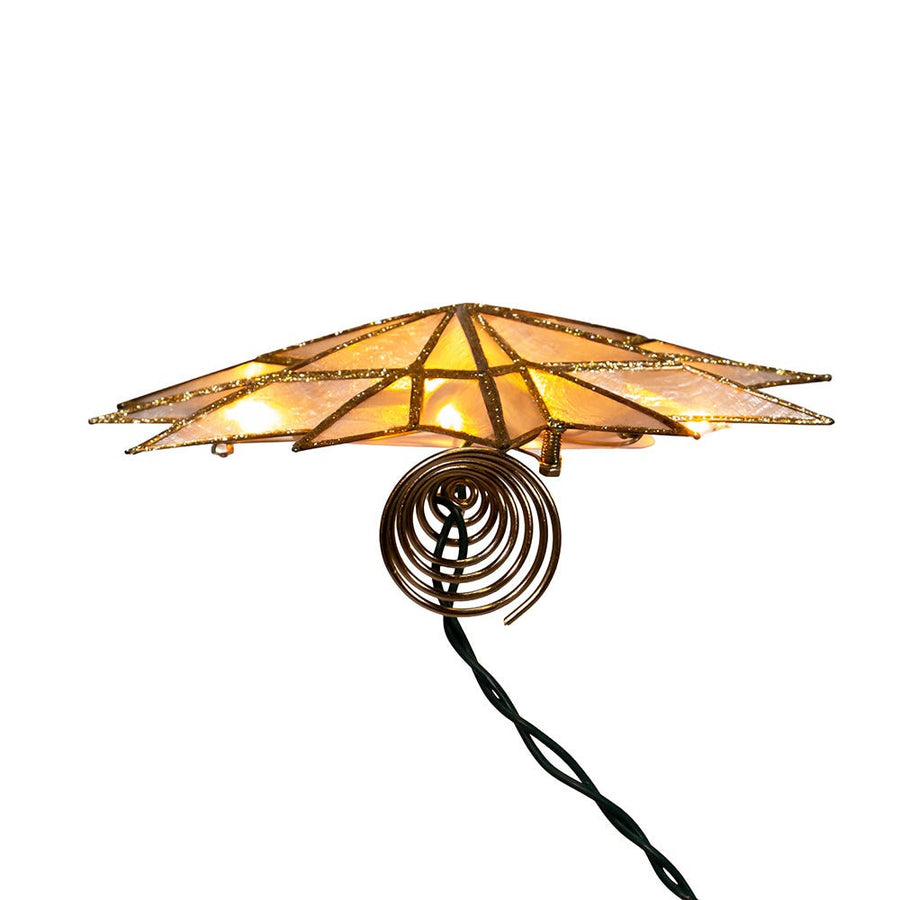 8.75" UL 10L 12-Point Capiz Gold Star Treetop