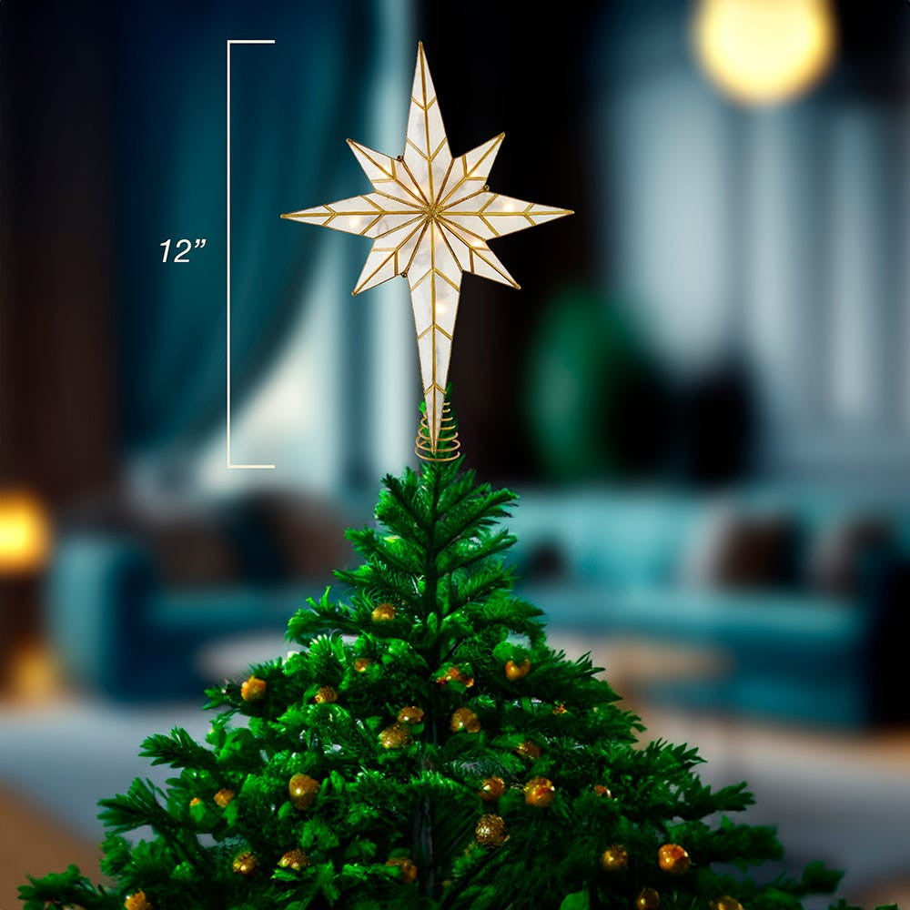 12" UL 10L Capiz Bethlehem Star Treetop