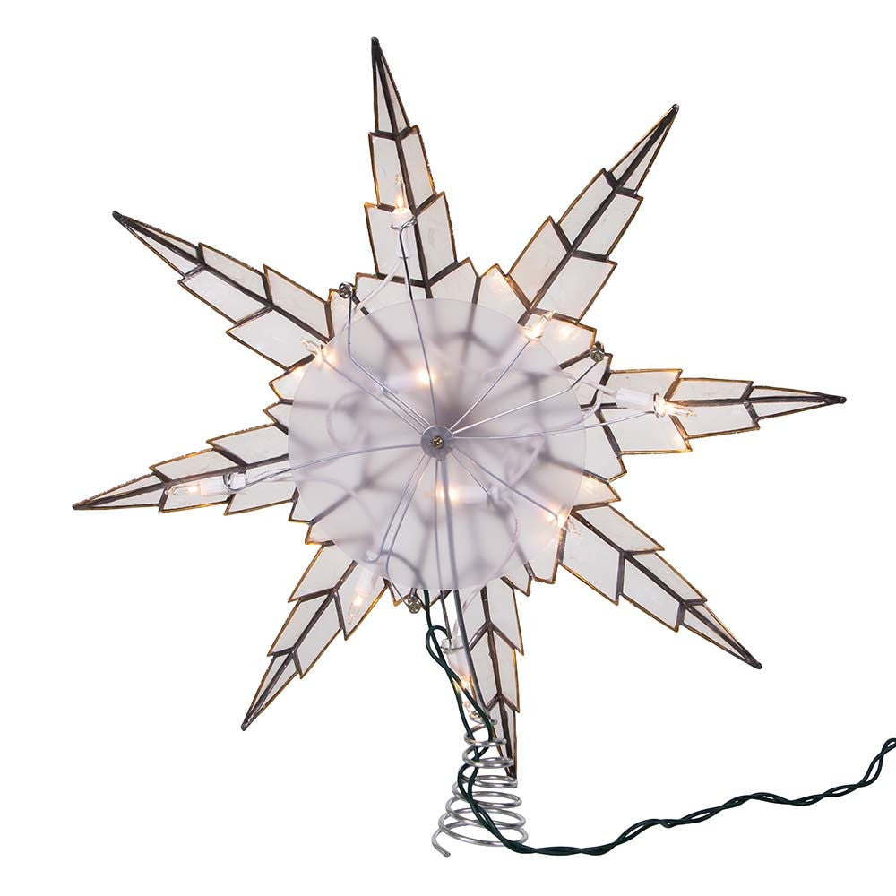 15" UL 10-Light Capiz Silver Star Treetop