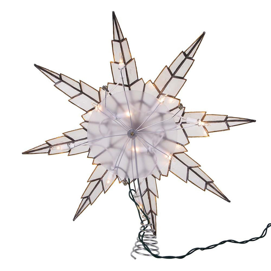 15" UL 10-Light Capiz Silver Star Treetop