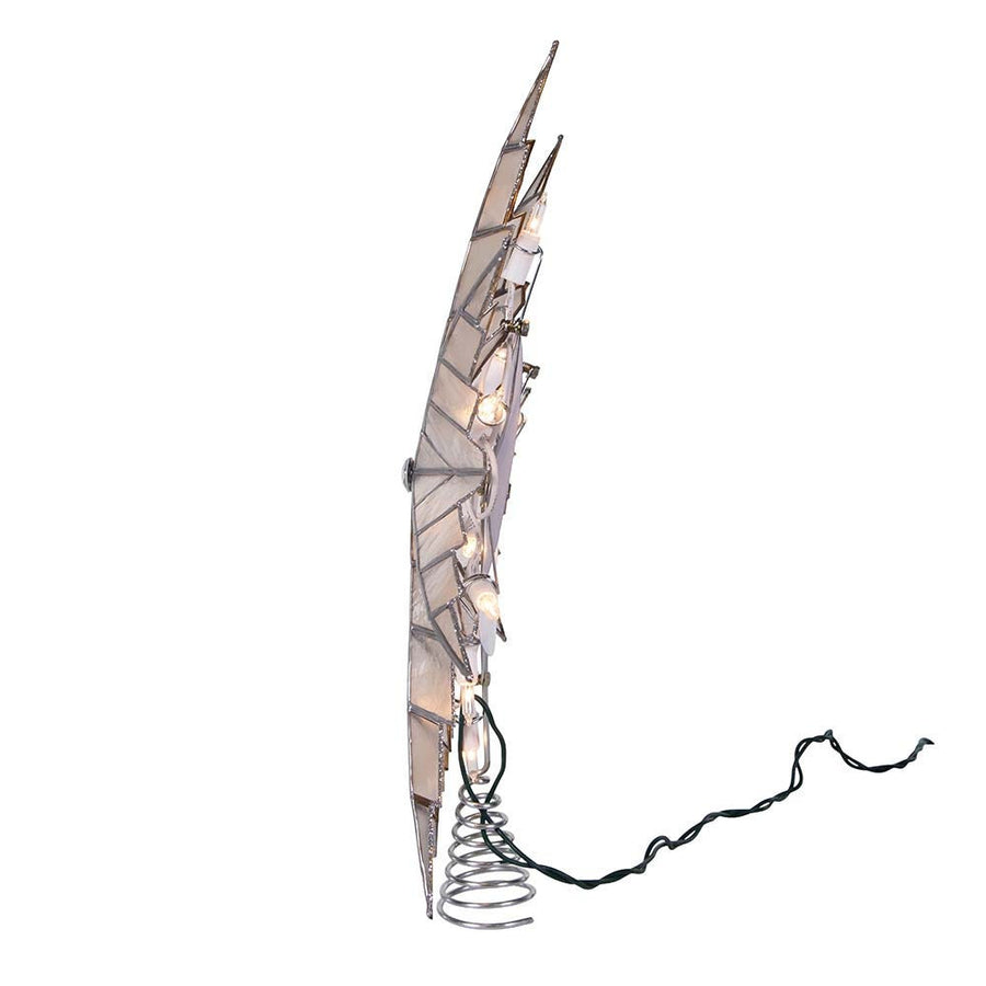 15" UL 10-Light Capiz Silver Star Treetop
