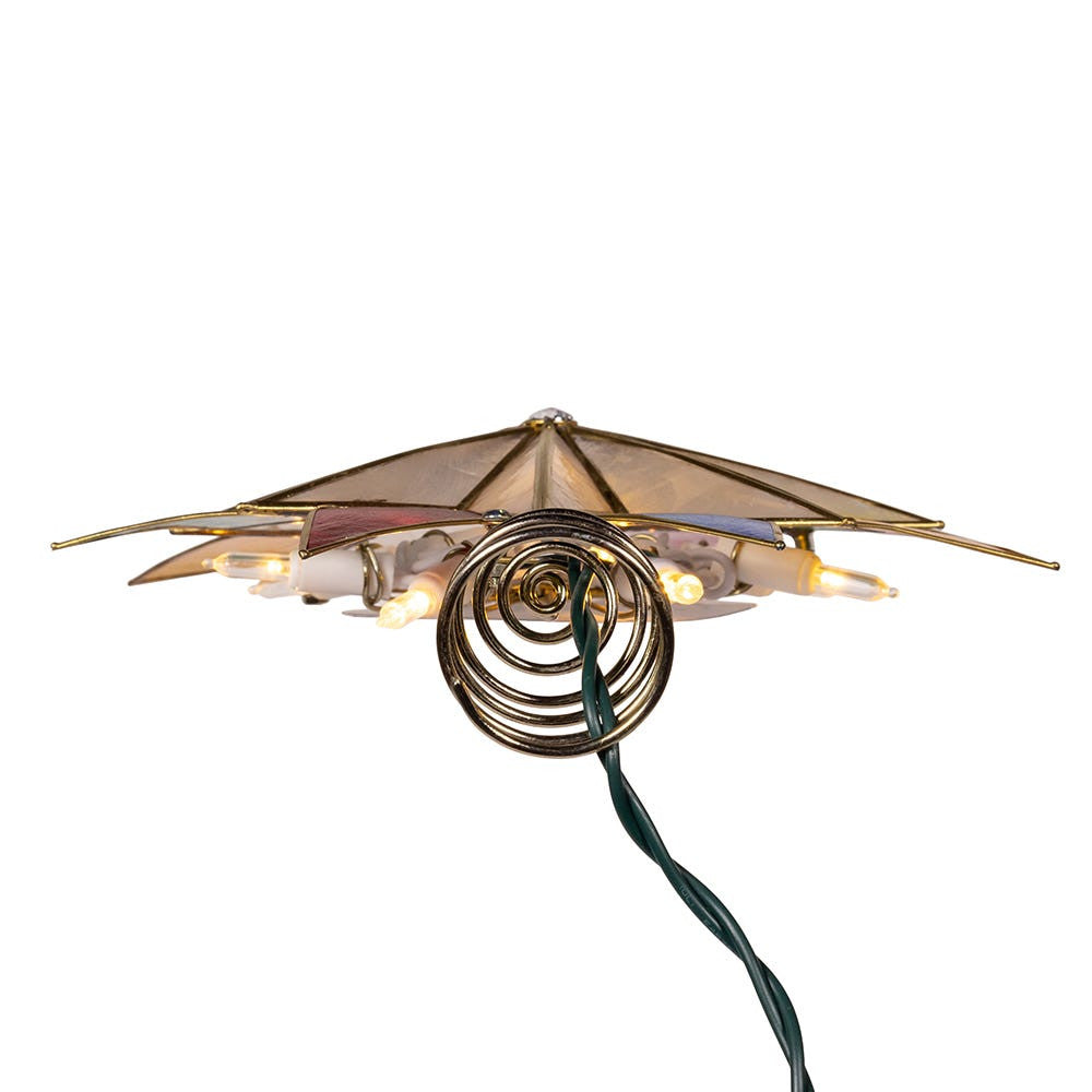 9" UL 10L 8-Point LED Multi Color Capiz Star Treetop