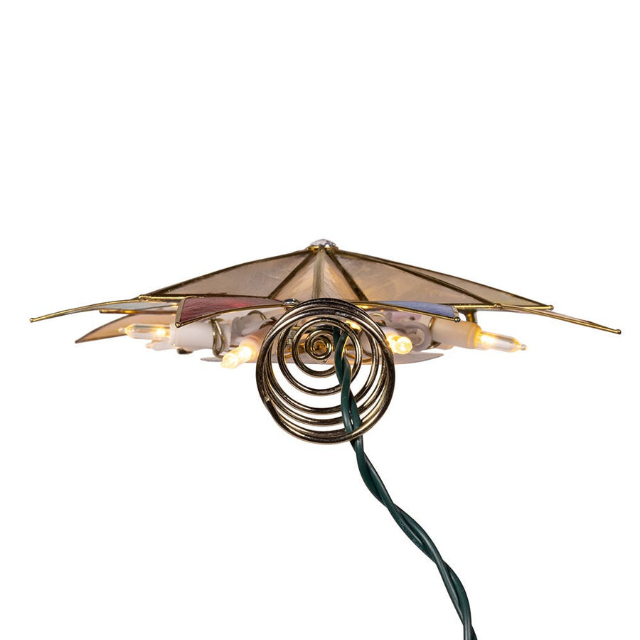 9" UL 10L 8-Point LED Multi Color Capiz Star Treetop