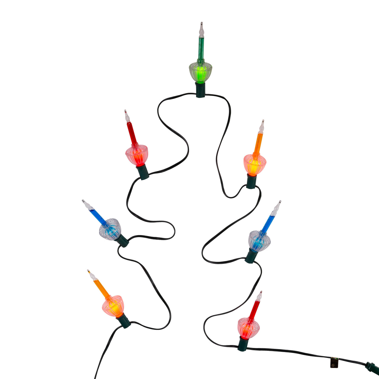 10' UL 7-Light C7 Multicolored Bubble Light Set