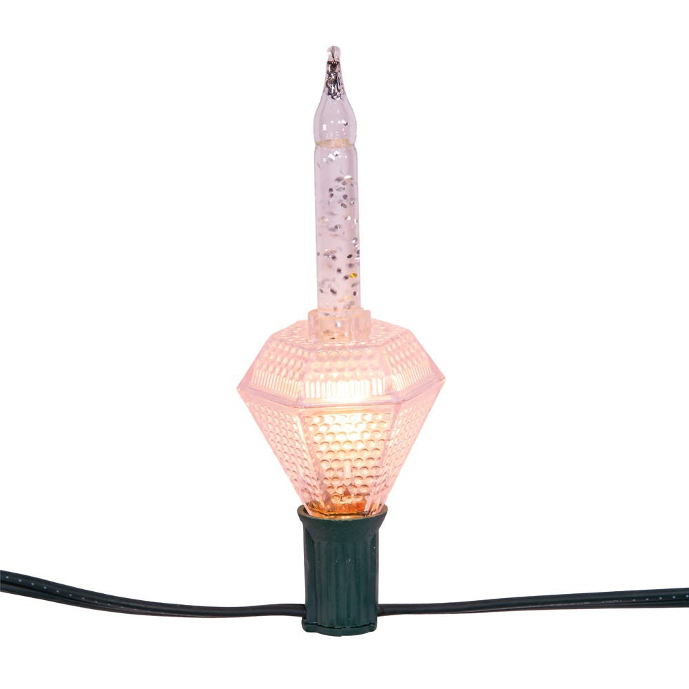 11.5' UL 7-Light C7 Silver Glitter Bubble Light Set