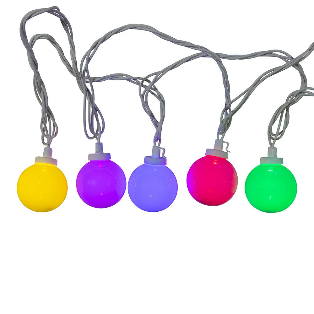 9' UL 10L Multicolor LED Opaque G50 Connectible White Wire Light Set