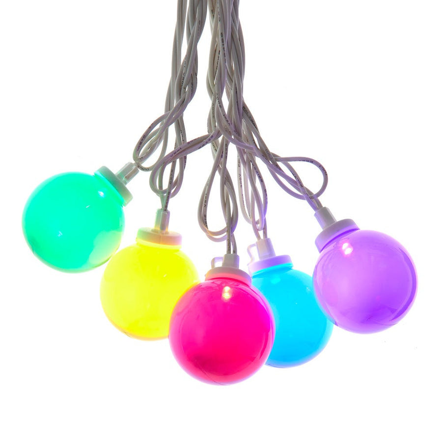 9' UL 10L Multicolor LED Opaque G50 Connectible White Wire Light Set