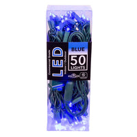 24.5' UL 50L Blue 5MM LED Connectible Light Set With Green Wire