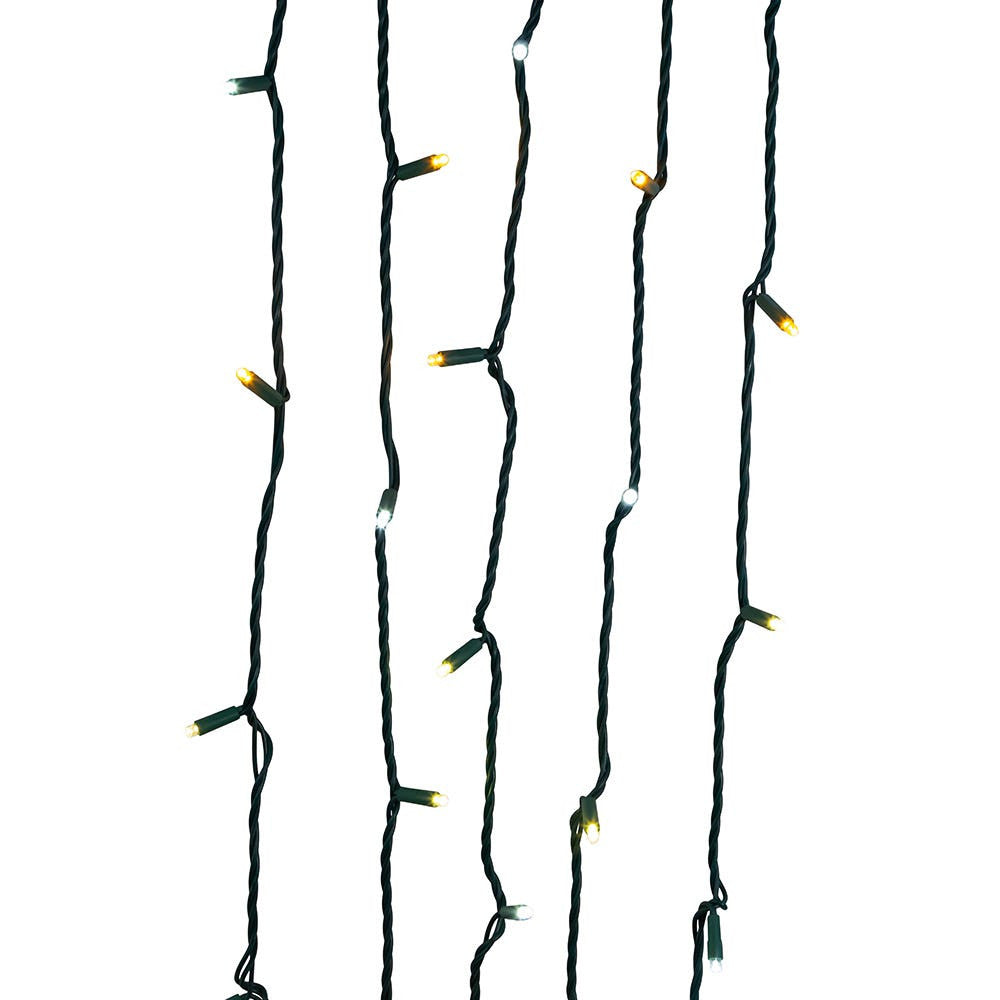 24.5' UL 50L Warm, Pure White & Classic White 5MM LED Connectible Light Set With Green Wire