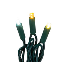 24.5' UL 50L Warm, Pure White & Classic White 5MM LED Connectible Light Set With Green Wire