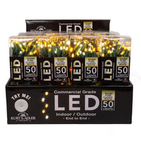 24.5' UL 50L Warm, Pure White & Classic White 5MM LED Connectible Light Set With Green Wire