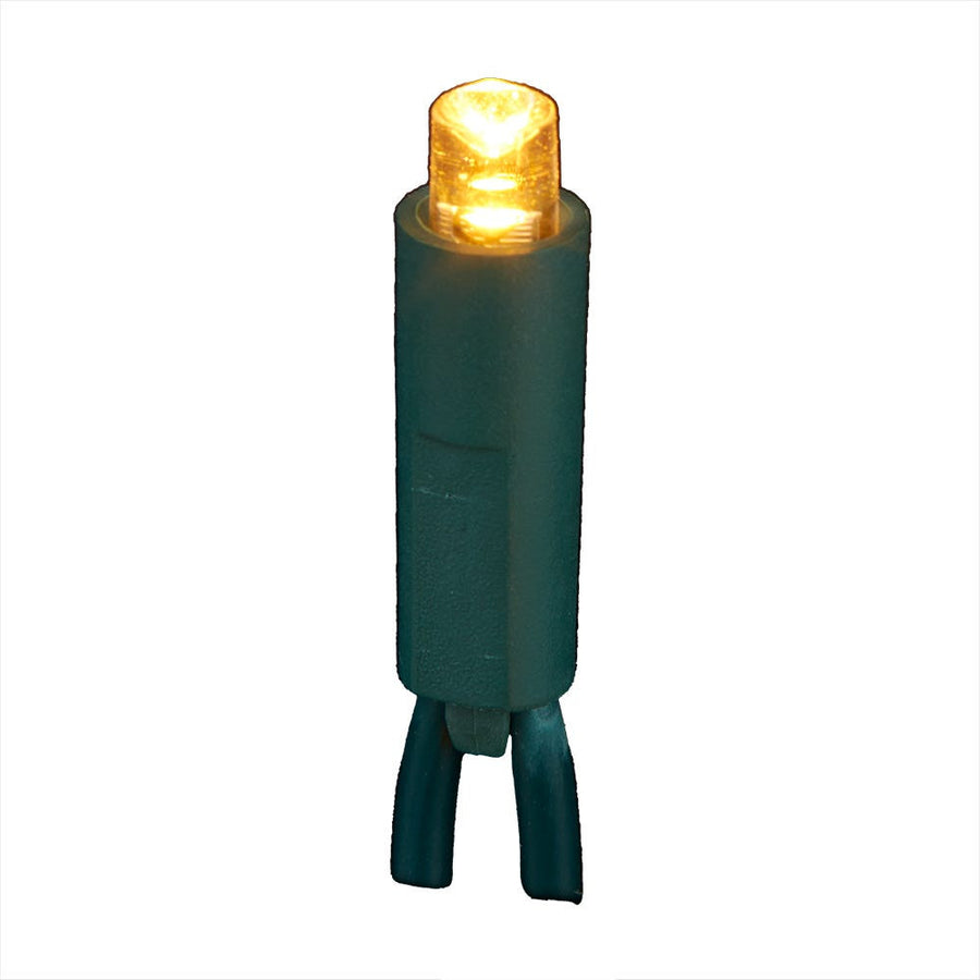 24.5' UL 50L Classic White 5MM LED Connectible Light Set With Green Wire