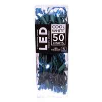 24.5' UL 50L Cool White 5MM LED Connectible Light Set With Green Wire