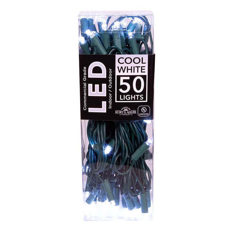 24.5' UL 50L Cool White 5MM LED Connectible Light Set With Green Wire
