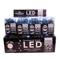 24.5' UL 50L Cool White 5MM LED Connectible Light Set With Green Wire